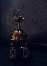 9" Orb Shaped Handmade Robot Sculpture